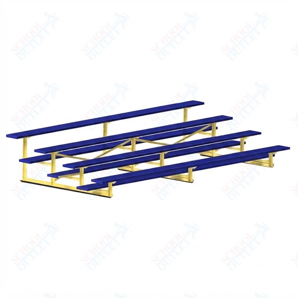 Jaypro Sports Bleacher - 4 Row - Single Foot Plank, Aluminum & Steel Bleachers, Powder Coated - 15' L (BLCH-4PC) - SchoolOutlet