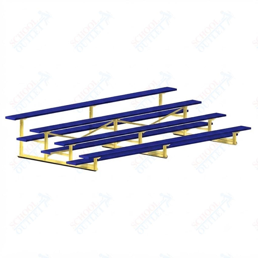 Jaypro Sports Bleacher - 4 Row - Single Foot Plank, Aluminum & Steel Bleachers, Powder Coated - 15' L (BLCH-4PC) - SchoolOutlet
