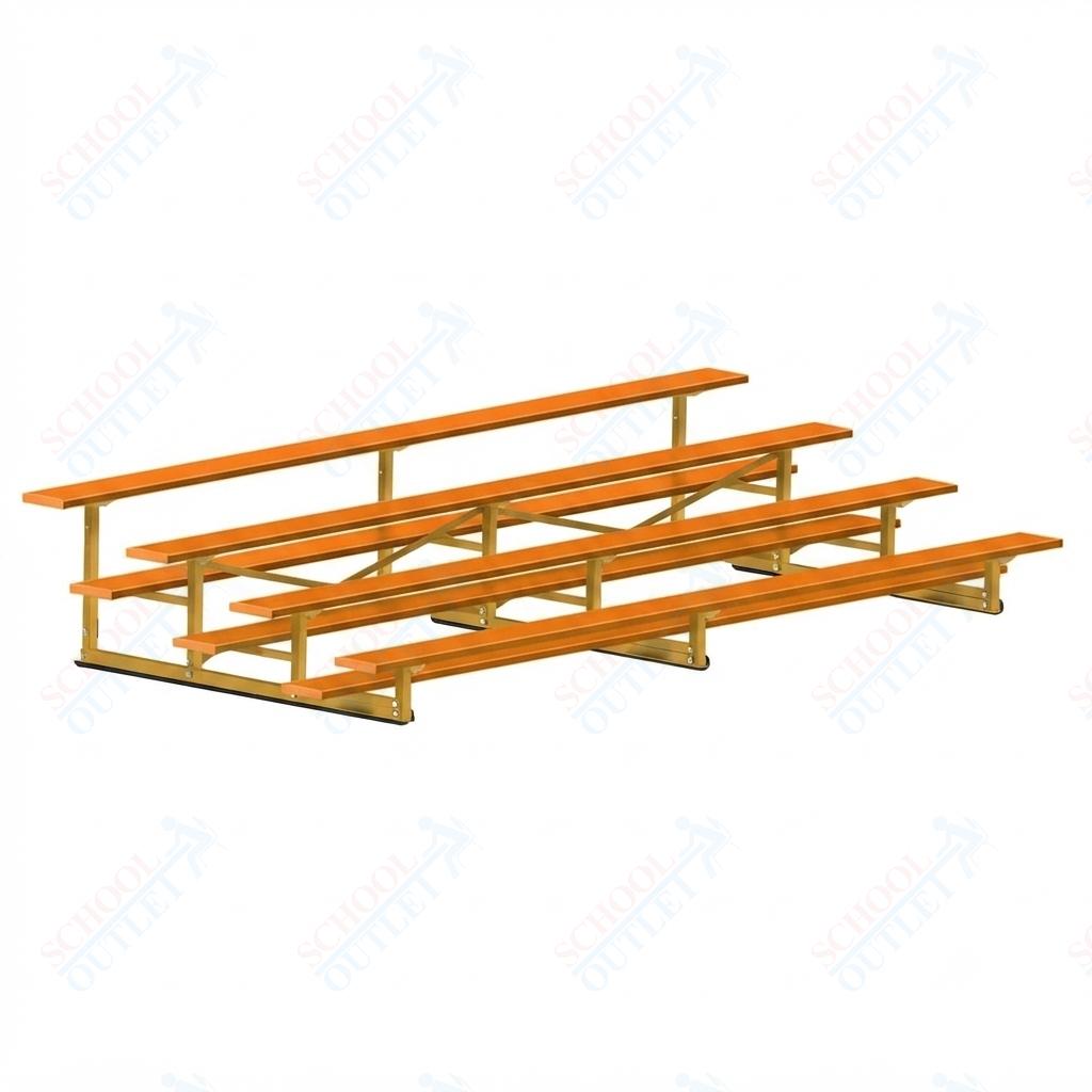 Jaypro Sports Bleacher - 4 Row - Single Foot Plank, Aluminum & Steel Bleachers, Powder Coated - 15' L (BLCH-4PC) - SchoolOutlet
