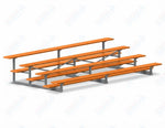 Jaypro Sports Bleacher - 4 Row - Single Foot Plank, Aluminum & Steel Bleachers, Powder Coated - 15' L (BLCH-4PC) - SchoolOutlet