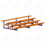 Jaypro Sports Bleacher - 4 Row - Single Foot Plank, Aluminum & Steel Bleachers, Powder Coated - 15' L (BLCH-4PC) - SchoolOutlet
