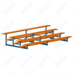 Jaypro Sports Bleacher - 4 Row - Single Foot Plank, Aluminum & Steel Bleachers, Powder Coated - 15' L (BLCH-4PC) - SchoolOutlet