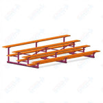 Jaypro Sports Bleacher - 4 Row - Single Foot Plank, Aluminum & Steel Bleachers, Powder Coated - 15' L (BLCH-4PC) - SchoolOutlet