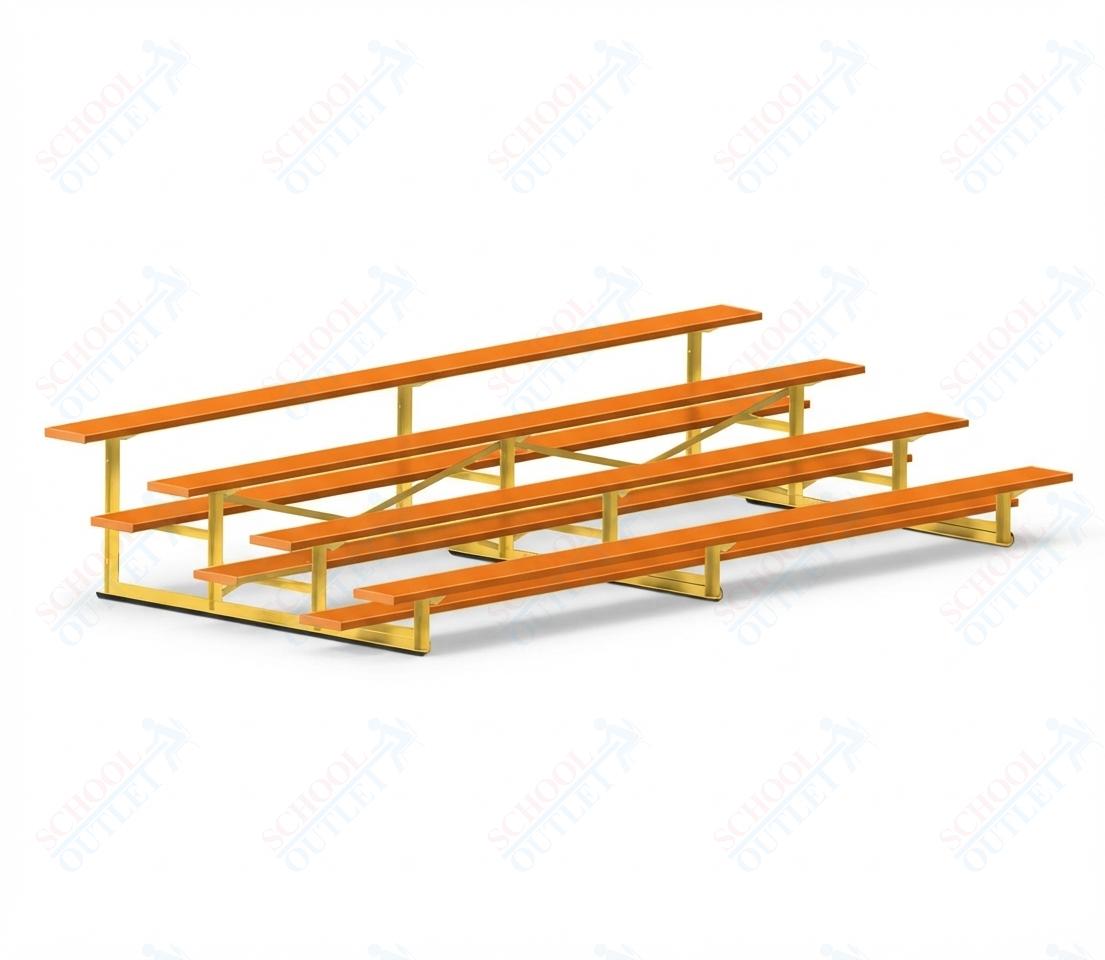 Jaypro Sports Bleacher - 4 Row - Single Foot Plank, Aluminum & Steel Bleachers, Powder Coated - 15' L (BLCH-4PC) - SchoolOutlet