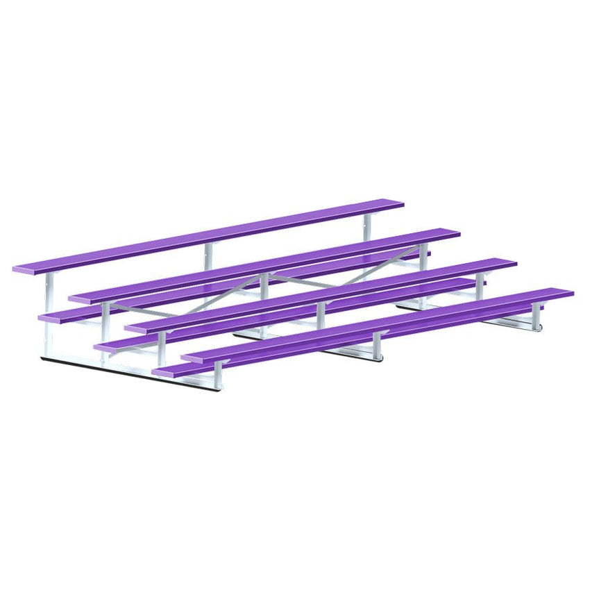 Jaypro Sports Bleacher - 4 Row - Single Foot Plank, Aluminum & Steel Bleachers, Powder Coated - 15' L (BLCH-4PC) - SchoolOutlet