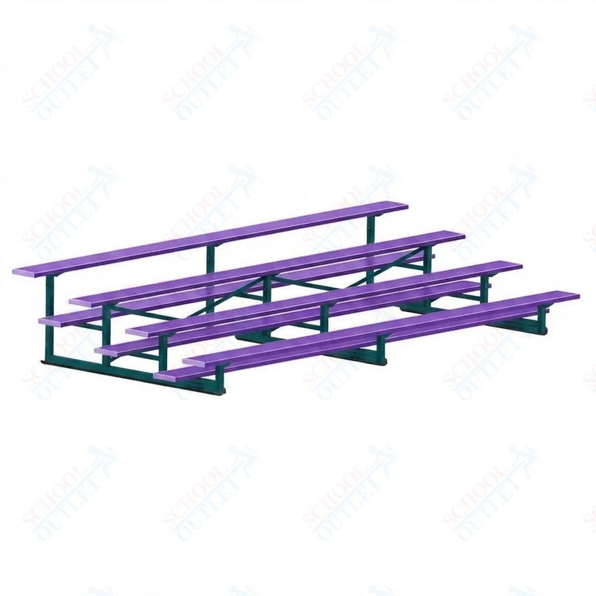 Jaypro Sports Bleacher - 4 Row - Single Foot Plank, Aluminum & Steel Bleachers, Powder Coated - 15' L (BLCH-4PC) - SchoolOutlet