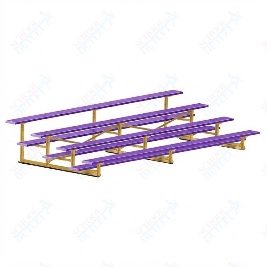 Jaypro Sports Bleacher - 4 Row - Single Foot Plank, Aluminum & Steel Bleachers, Powder Coated - 15' L (BLCH-4PC) - SchoolOutlet