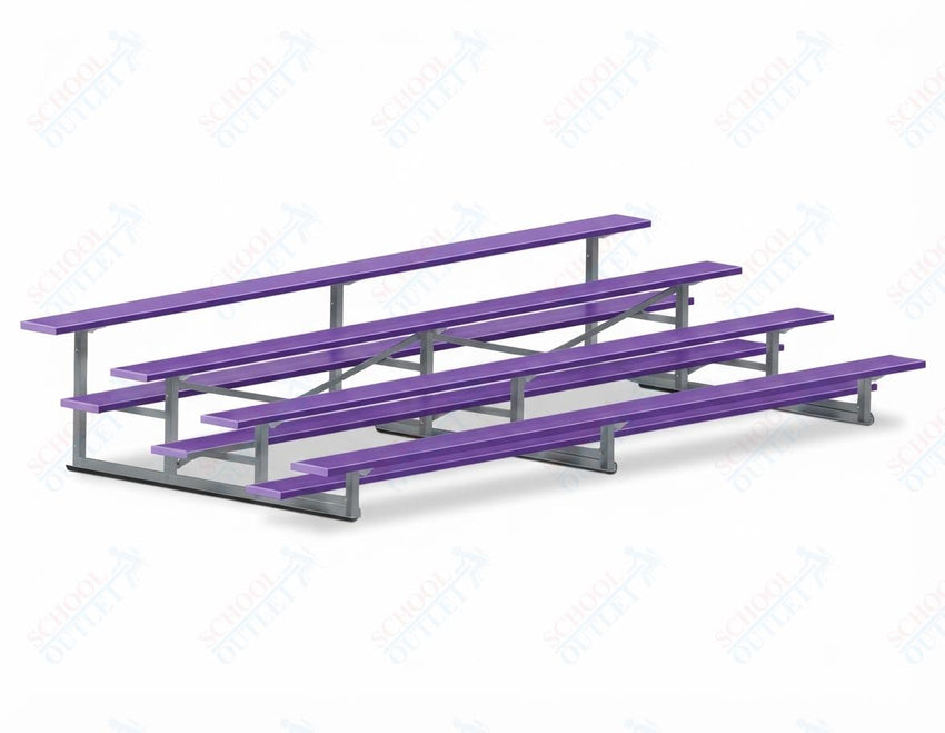 Jaypro Sports Bleacher - 4 Row - Single Foot Plank, Aluminum & Steel Bleachers, Powder Coated - 15' L (BLCH-4PC) - SchoolOutlet
