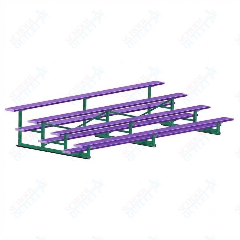 Jaypro Sports Bleacher - 4 Row - Single Foot Plank, Aluminum & Steel Bleachers, Powder Coated - 15' L (BLCH-4PC) - SchoolOutlet