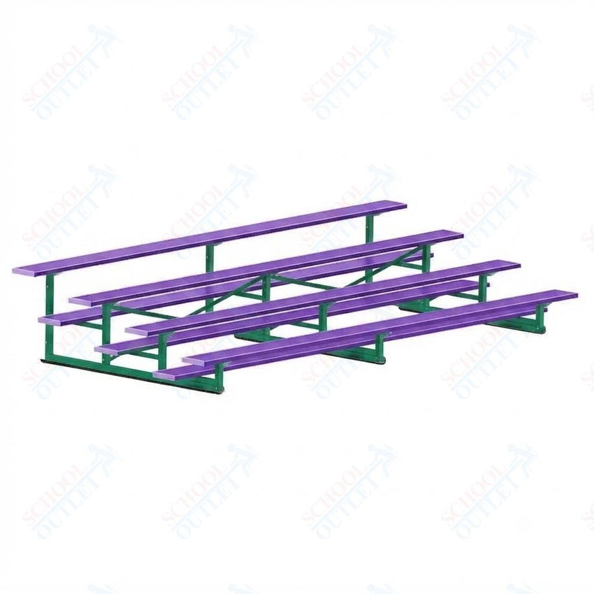 Jaypro Sports Bleacher - 4 Row - Single Foot Plank, Aluminum & Steel Bleachers, Powder Coated - 15' L (BLCH-4PC) - SchoolOutlet