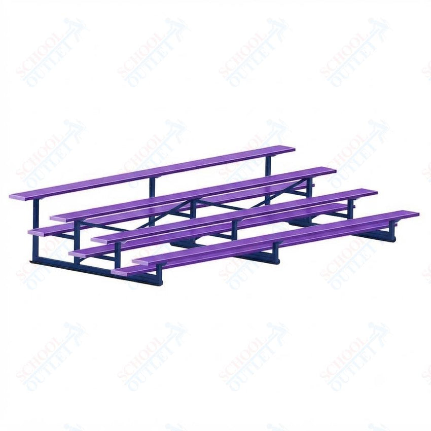 Jaypro Sports Bleacher - 4 Row - Single Foot Plank, Aluminum & Steel Bleachers, Powder Coated - 15' L (BLCH-4PC) - SchoolOutlet