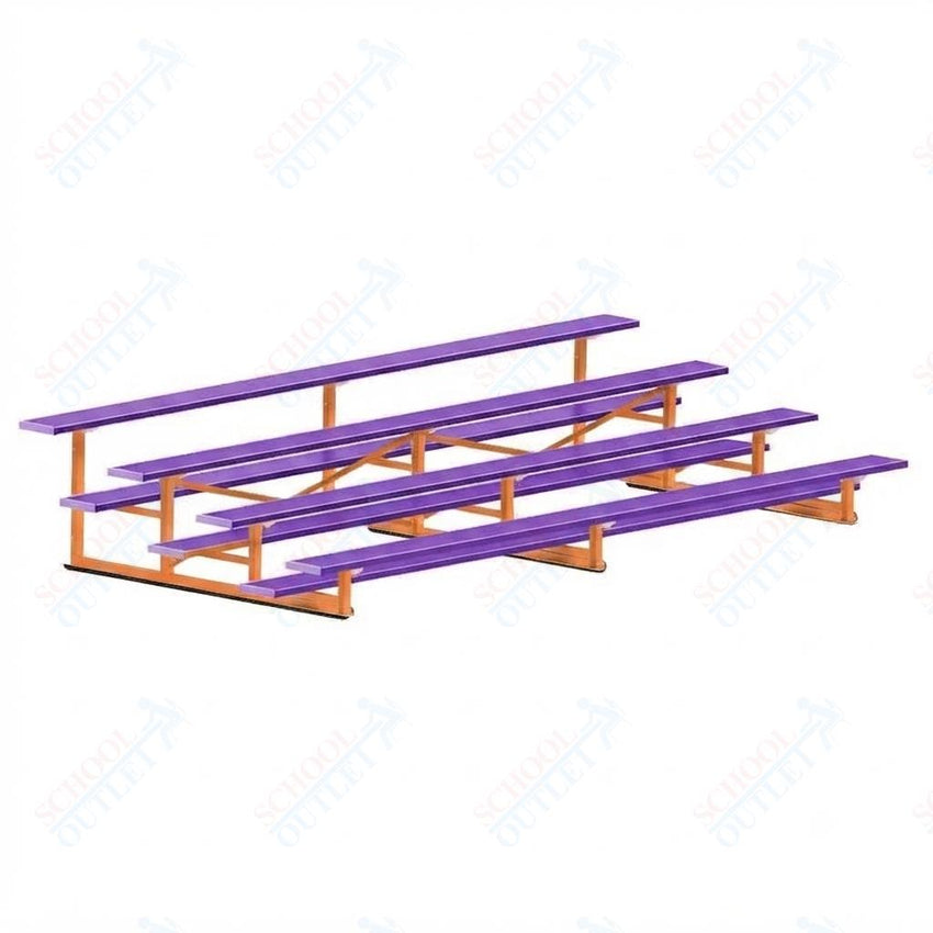 Jaypro Sports Bleacher - 4 Row - Single Foot Plank, Aluminum & Steel Bleachers, Powder Coated - 15' L (BLCH-4PC) - SchoolOutlet