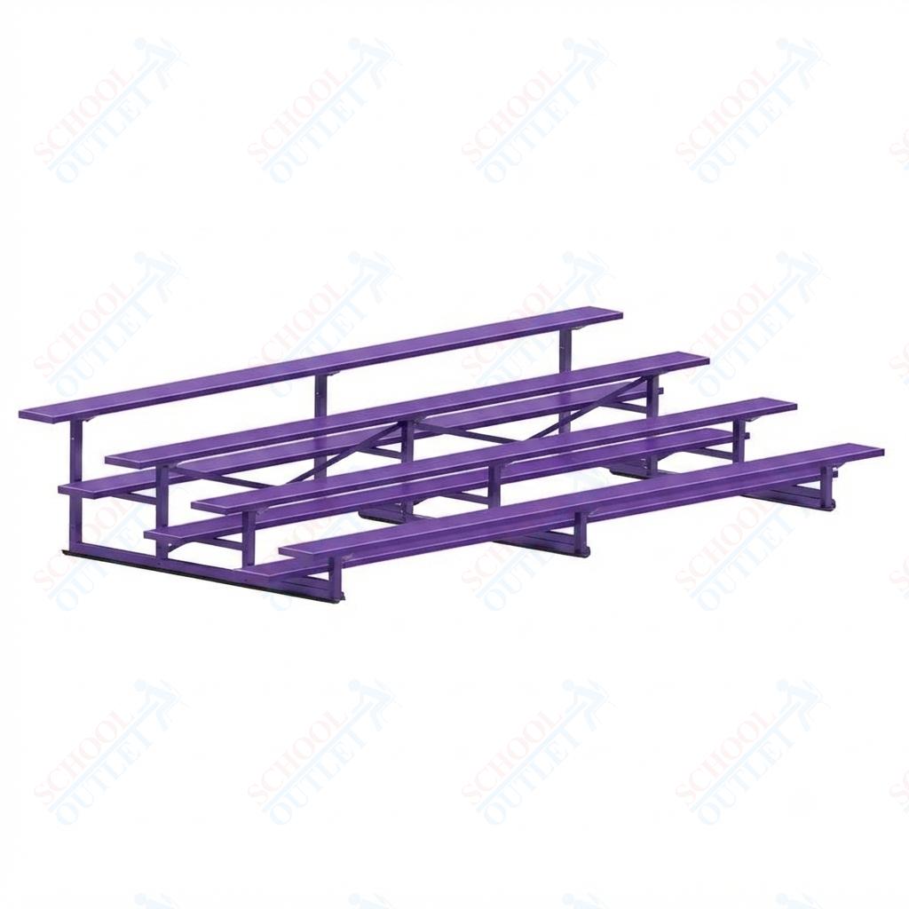 Jaypro Sports Bleacher - 4 Row - Single Foot Plank, Aluminum & Steel Bleachers, Powder Coated - 15' L (BLCH-4PC) - SchoolOutlet