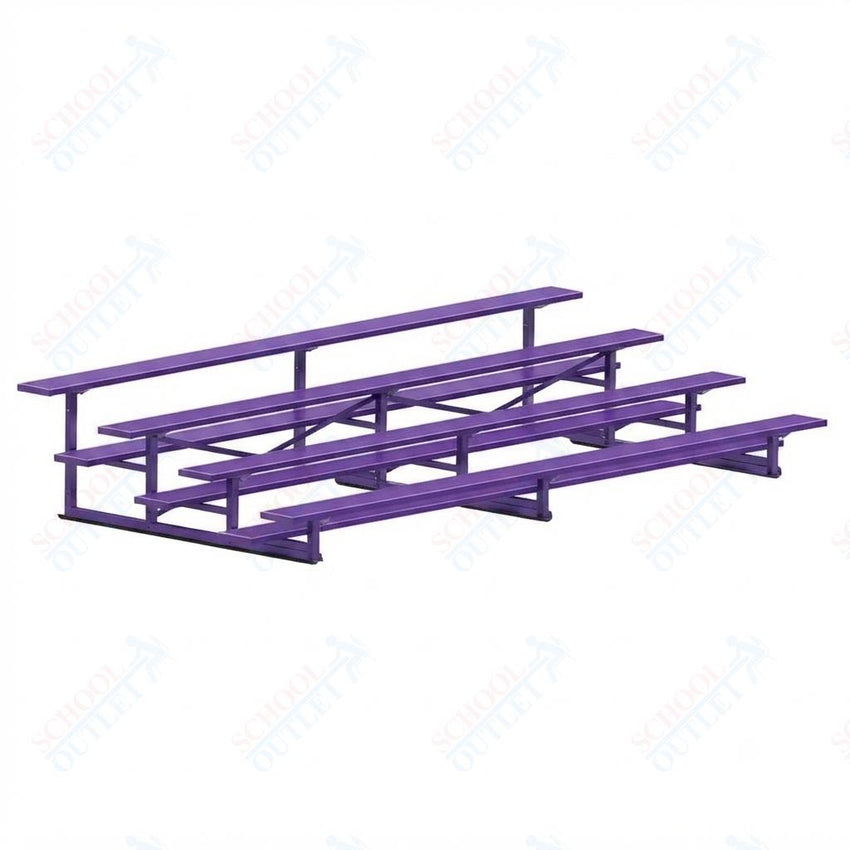 Jaypro Sports Bleacher - 4 Row - Single Foot Plank, Aluminum & Steel Bleachers, Powder Coated - 15' L (BLCH-4PC) - SchoolOutlet