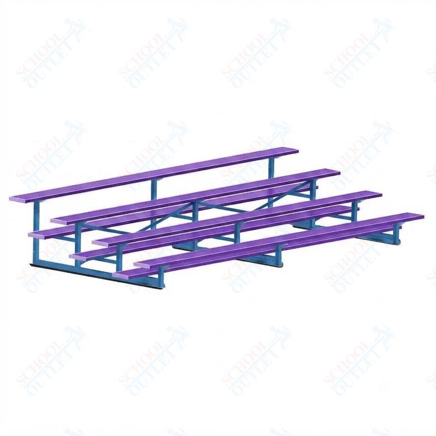 Jaypro Sports Bleacher - 4 Row - Single Foot Plank, Aluminum & Steel Bleachers, Powder Coated - 15' L (BLCH-4PC) - SchoolOutlet