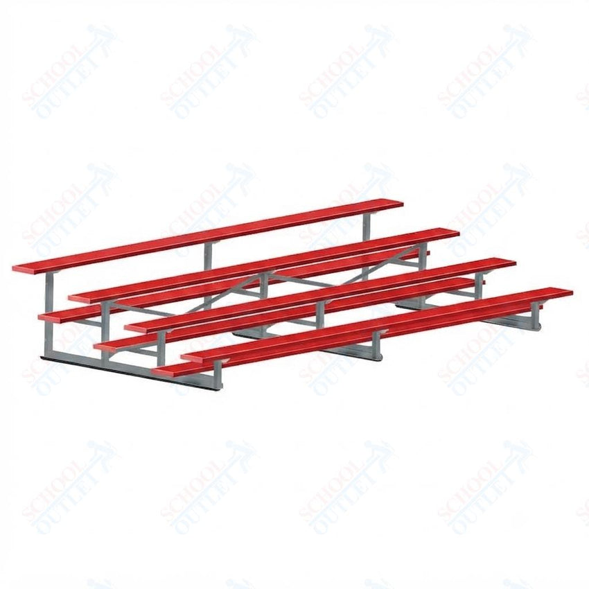 Jaypro Sports Bleacher - 4 Row - Single Foot Plank, Aluminum & Steel Bleachers, Powder Coated - 15' L (BLCH-4PC) - SchoolOutlet