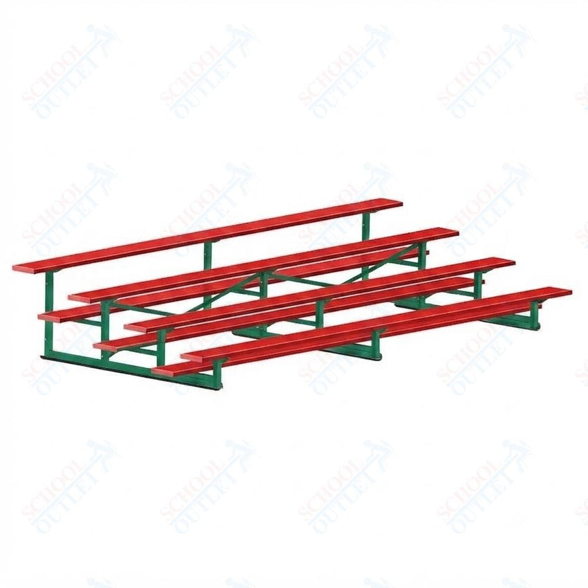 Jaypro Sports Bleacher - 4 Row - Single Foot Plank, Aluminum & Steel Bleachers, Powder Coated - 15' L (BLCH-4PC) - SchoolOutlet