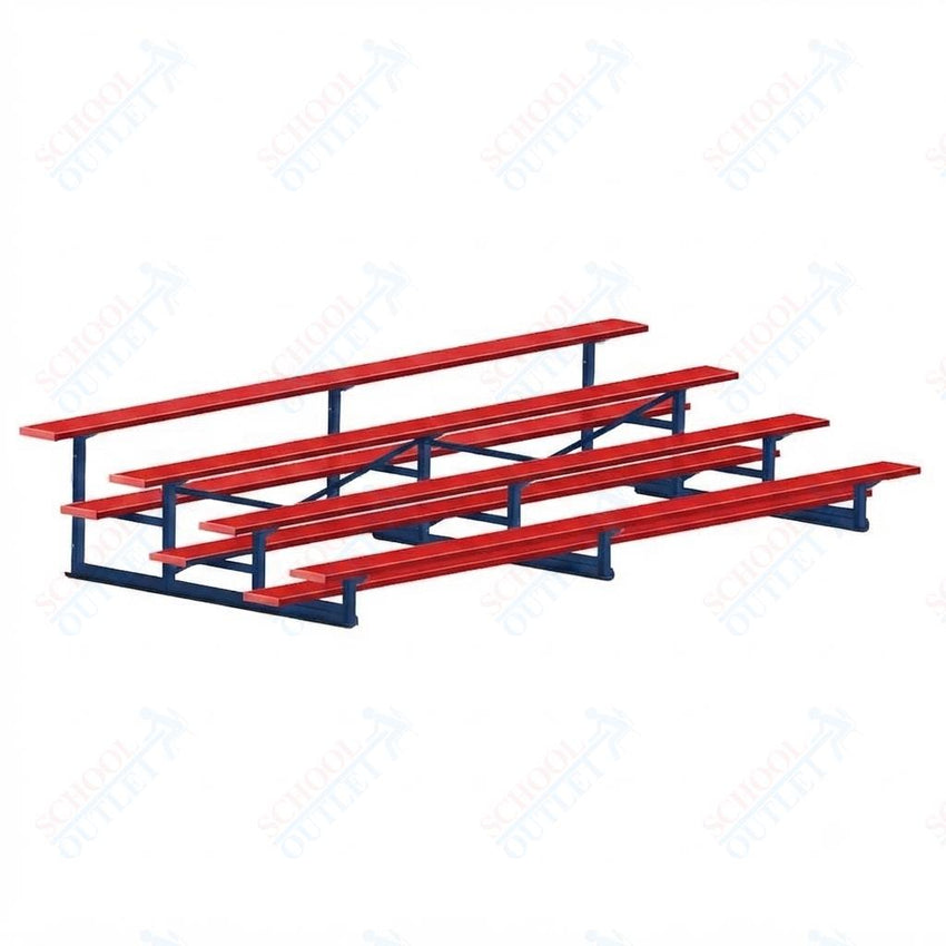 Jaypro Sports Bleacher - 4 Row - Single Foot Plank, Aluminum & Steel Bleachers, Powder Coated - 15' L (BLCH-4PC) - SchoolOutlet