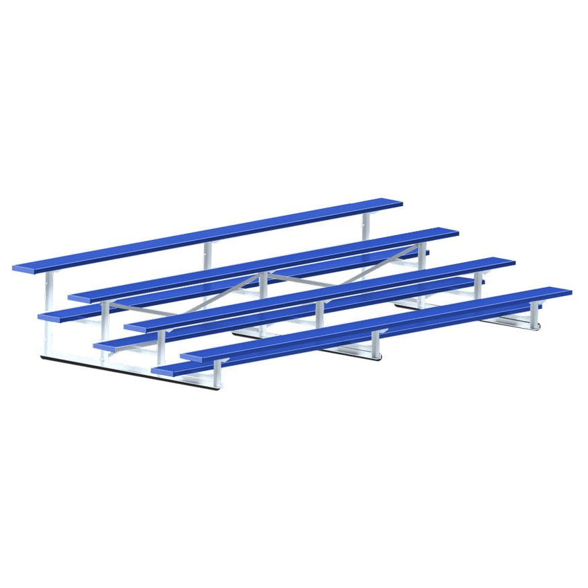 Jaypro Sports Bleacher - 4 Row - Single Foot Plank, Aluminum & Steel Bleachers, Powder Coated - 15' L (BLCH-4PC) - SchoolOutlet