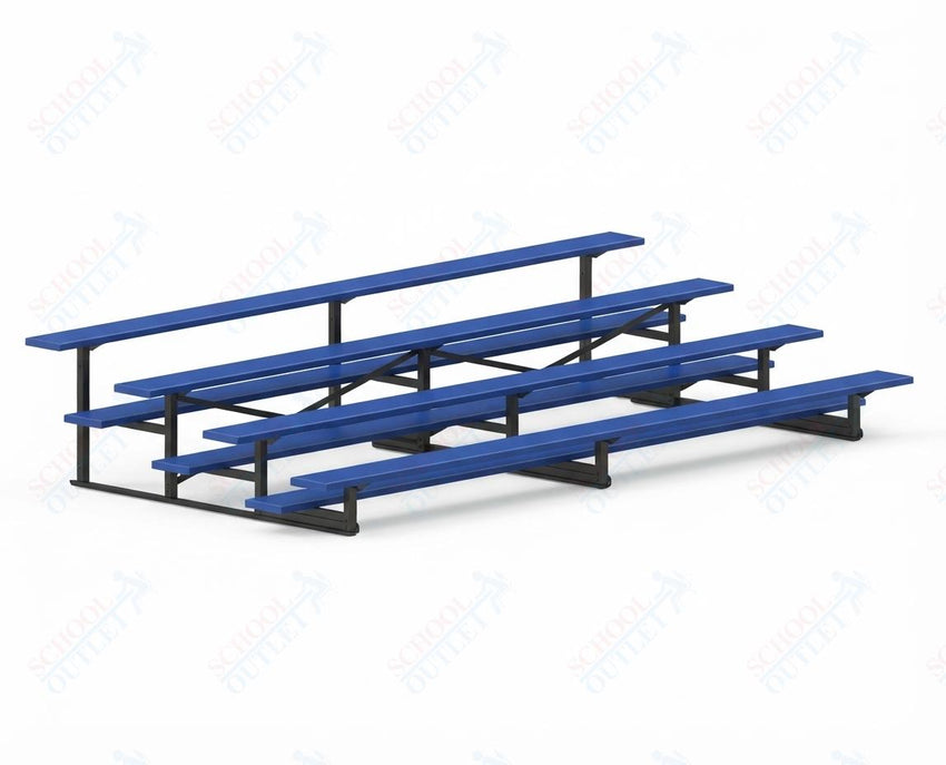 Jaypro Sports Bleacher - 4 Row - Single Foot Plank, Aluminum & Steel Bleachers, Powder Coated - 15' L (BLCH-4PC) - SchoolOutlet