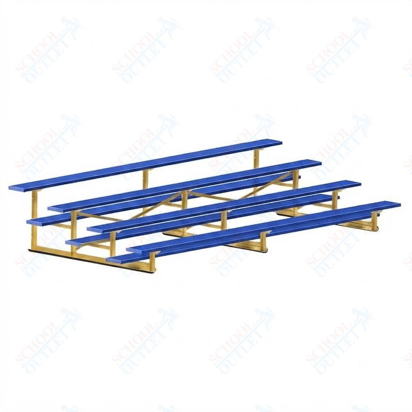 Jaypro Sports Bleacher - 4 Row - Single Foot Plank, Aluminum & Steel Bleachers, Powder Coated - 15' L (BLCH-4PC) - SchoolOutlet