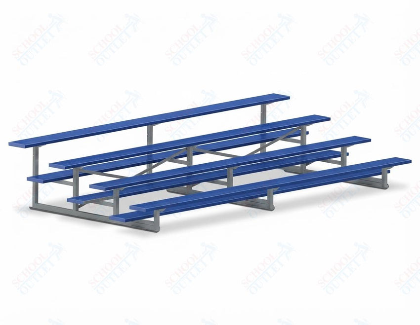 Jaypro Sports Bleacher - 4 Row - Single Foot Plank, Aluminum & Steel Bleachers, Powder Coated - 15' L (BLCH-4PC) - SchoolOutlet