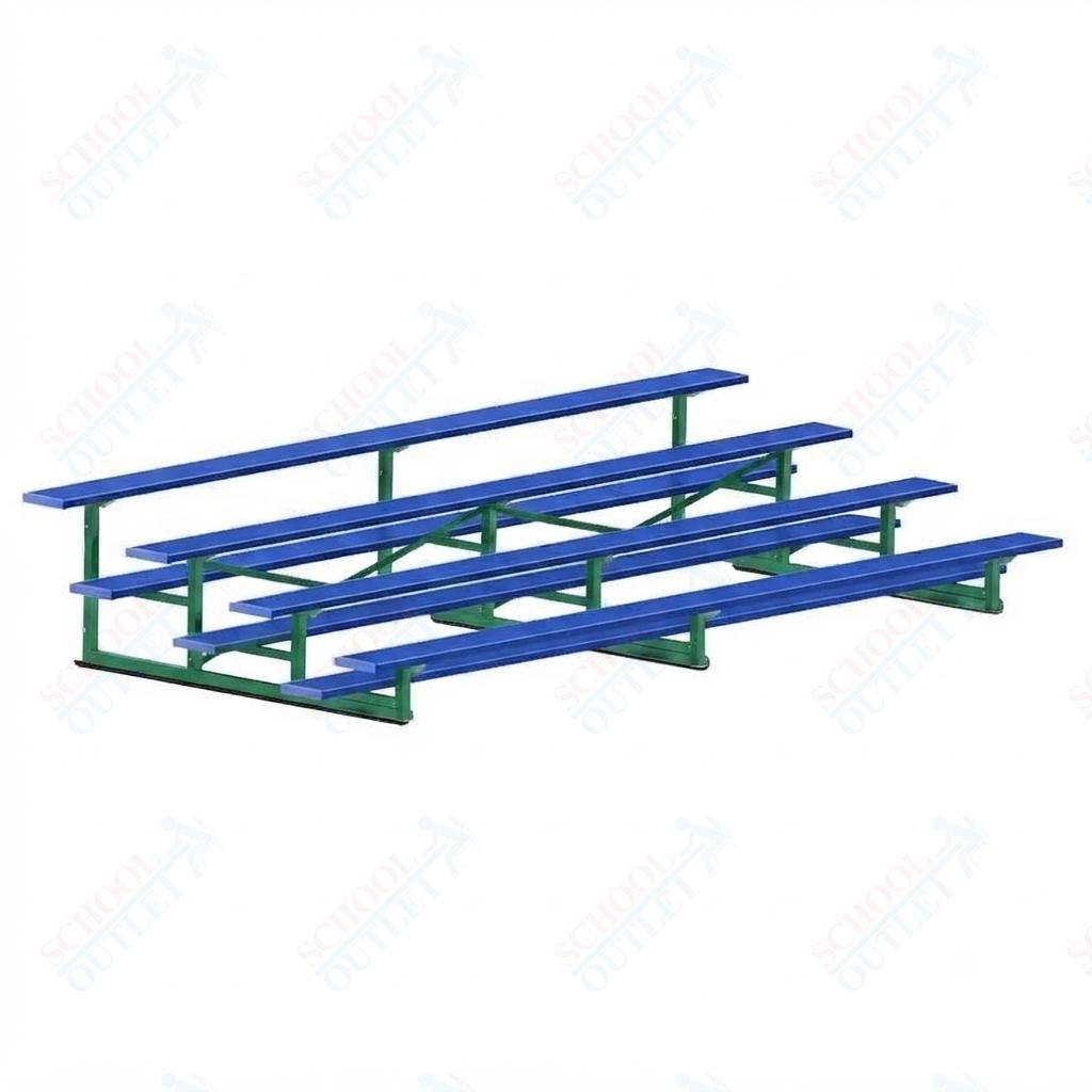 Jaypro Sports Bleacher - 4 Row - Single Foot Plank, Aluminum & Steel Bleachers, Powder Coated - 15' L (BLCH-4PC) - SchoolOutlet