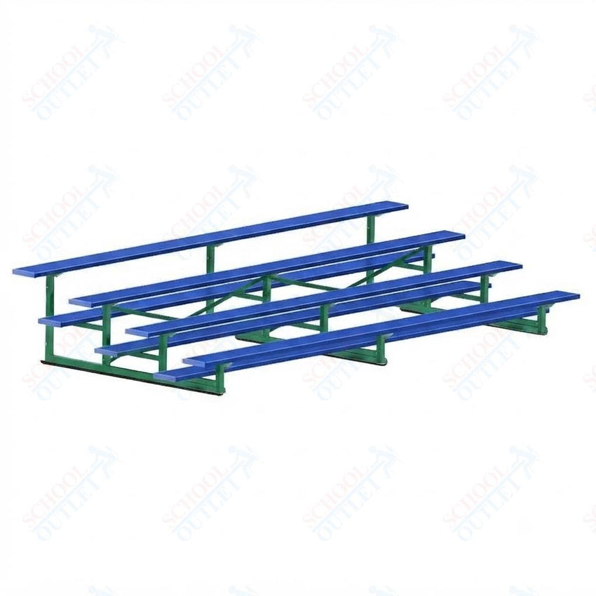 Jaypro Sports Bleacher - 4 Row - Single Foot Plank, Aluminum & Steel Bleachers, Powder Coated - 15' L (BLCH-4PC) - SchoolOutlet