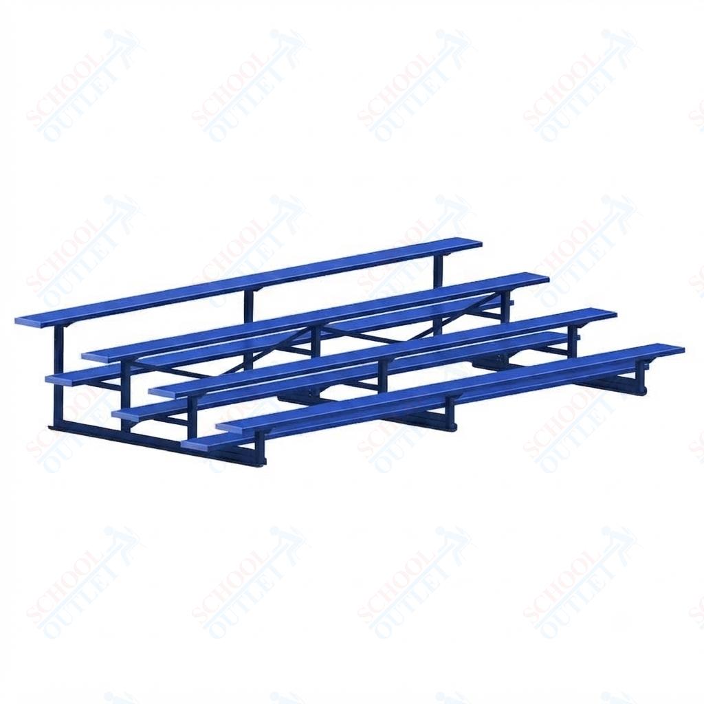 Jaypro Sports Bleacher - 4 Row - Single Foot Plank, Aluminum & Steel Bleachers, Powder Coated - 15' L (BLCH-4PC) - SchoolOutlet