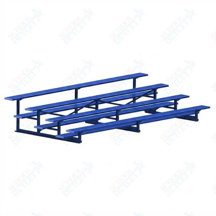 Jaypro Sports Bleacher - 4 Row - Single Foot Plank, Aluminum & Steel Bleachers, Powder Coated - 15' L (BLCH-4PC) - SchoolOutlet