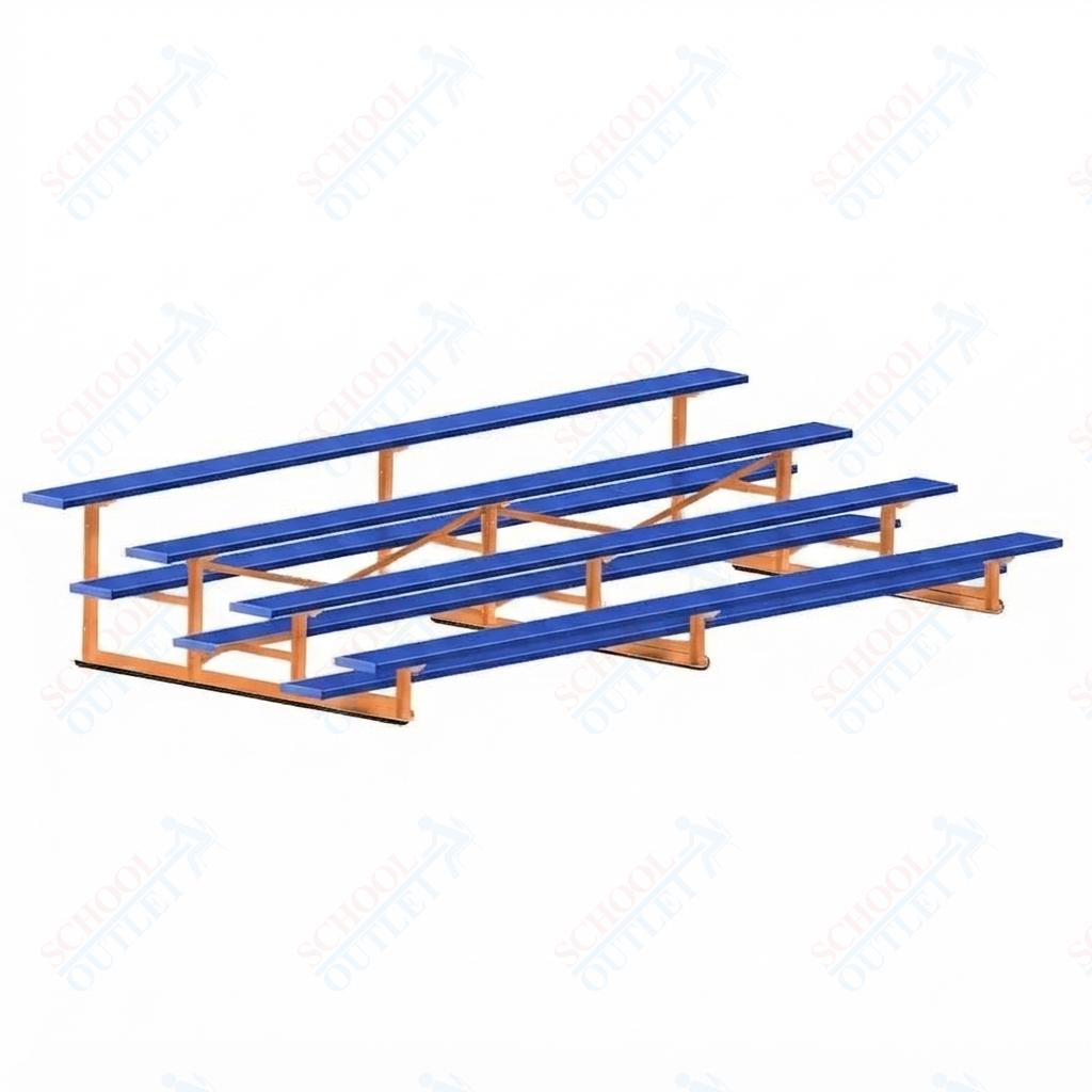Jaypro Sports Bleacher - 4 Row - Single Foot Plank, Aluminum & Steel Bleachers, Powder Coated - 15' L (BLCH-4PC) - SchoolOutlet