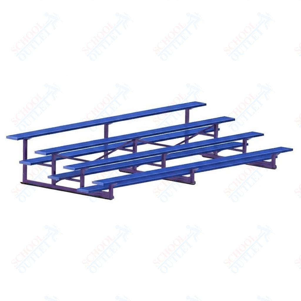 Jaypro Sports Bleacher - 4 Row - Single Foot Plank, Aluminum & Steel Bleachers, Powder Coated - 15' L (BLCH-4PC) - SchoolOutlet