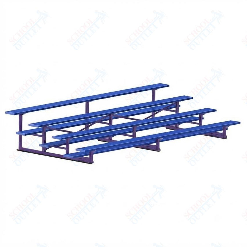 Jaypro Sports Bleacher - 4 Row - Single Foot Plank, Aluminum & Steel Bleachers, Powder Coated - 15' L (BLCH-4PC) - SchoolOutlet