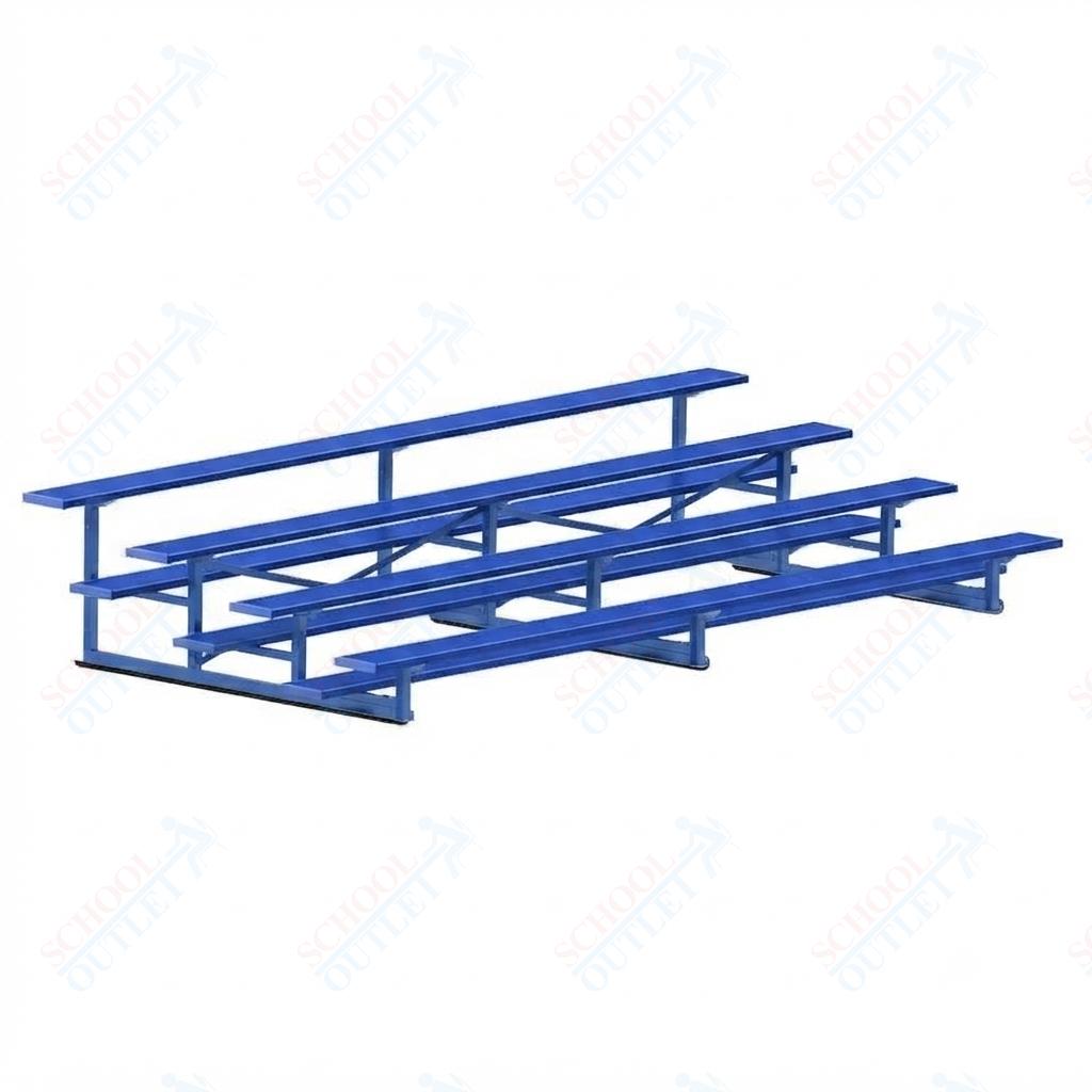 Jaypro Sports Bleacher - 4 Row - Single Foot Plank, Aluminum & Steel Bleachers, Powder Coated - 15' L (BLCH-4PC) - SchoolOutlet