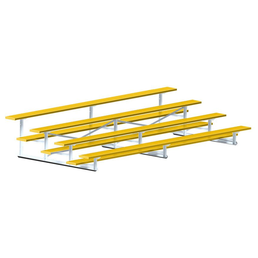 Jaypro Sports Bleacher - 4 Row - Single Foot Plank, Aluminum & Steel Bleachers, Powder Coated - 15' L (BLCH-4PC) - SchoolOutlet