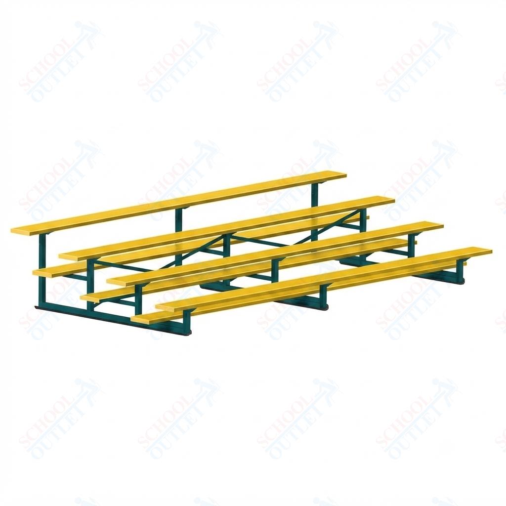 Jaypro Sports Bleacher - 4 Row - Single Foot Plank, Aluminum & Steel Bleachers, Powder Coated - 15' L (BLCH-4PC) - SchoolOutlet