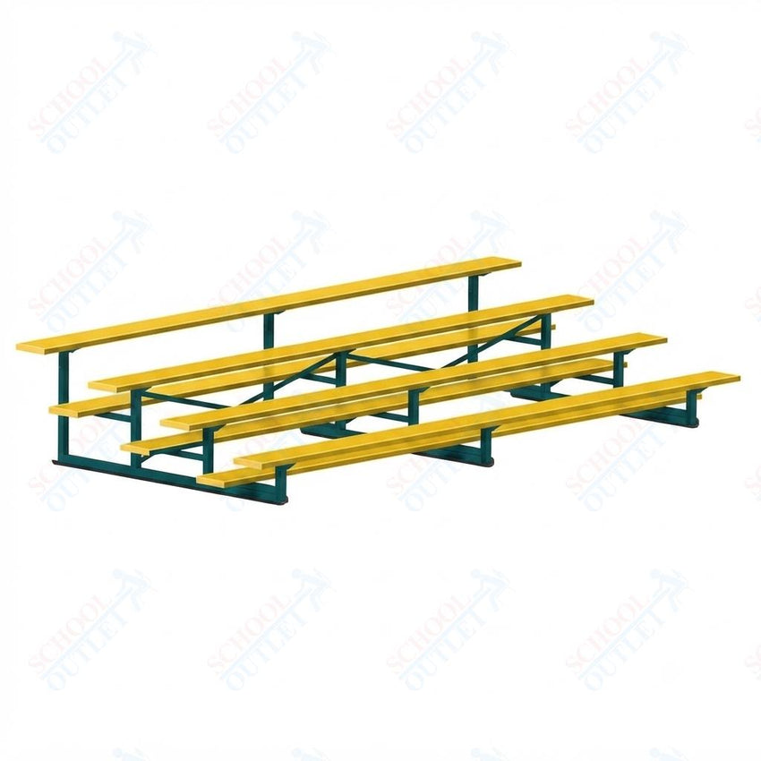 Jaypro Sports Bleacher - 4 Row - Single Foot Plank, Aluminum & Steel Bleachers, Powder Coated - 15' L (BLCH-4PC) - SchoolOutlet