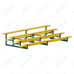 Jaypro Sports Bleacher - 4 Row - Single Foot Plank, Aluminum & Steel Bleachers, Powder Coated - 15' L (BLCH-4PC) - SchoolOutlet