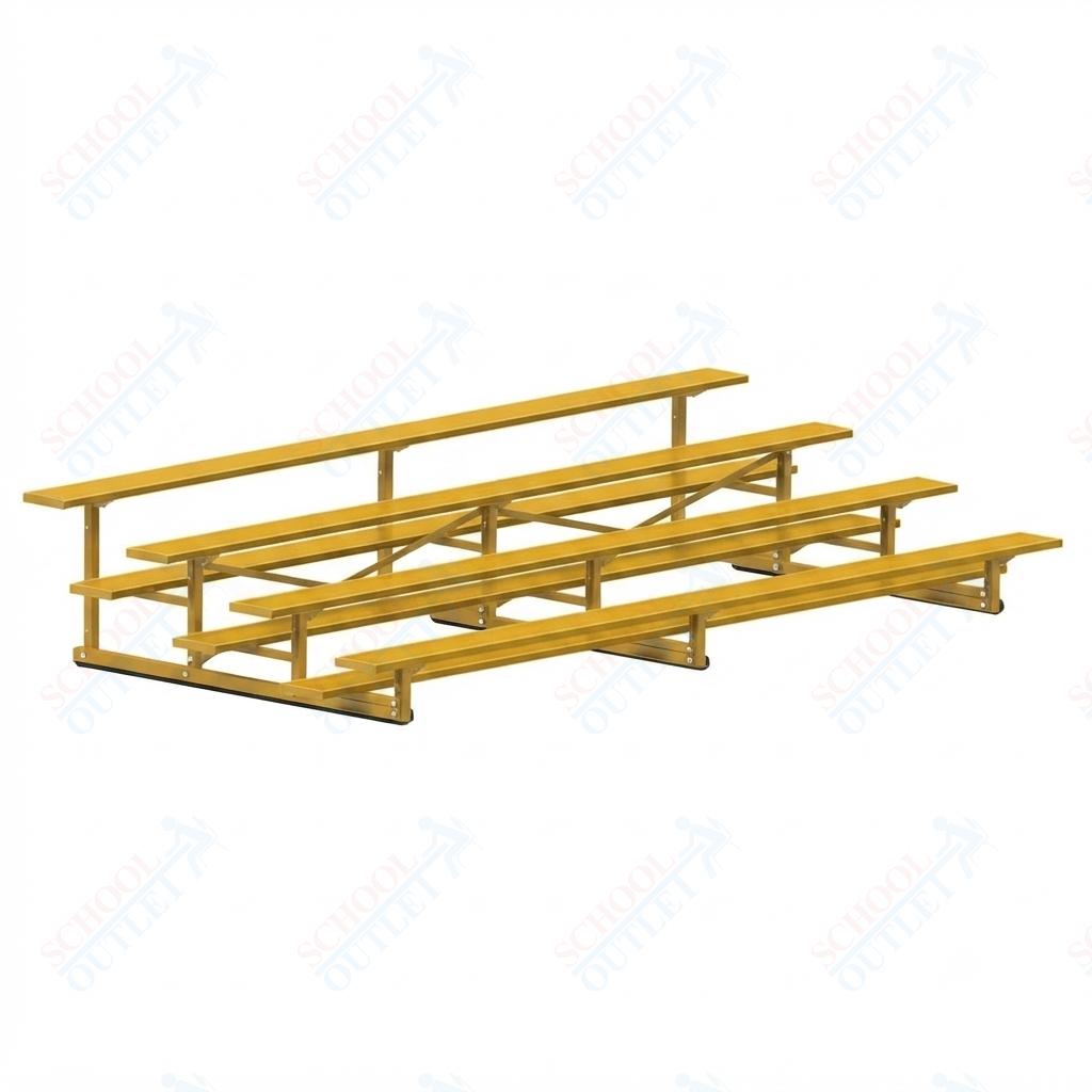 Jaypro Sports Bleacher - 4 Row - Single Foot Plank, Aluminum & Steel Bleachers, Powder Coated - 15' L (BLCH-4PC) - SchoolOutlet