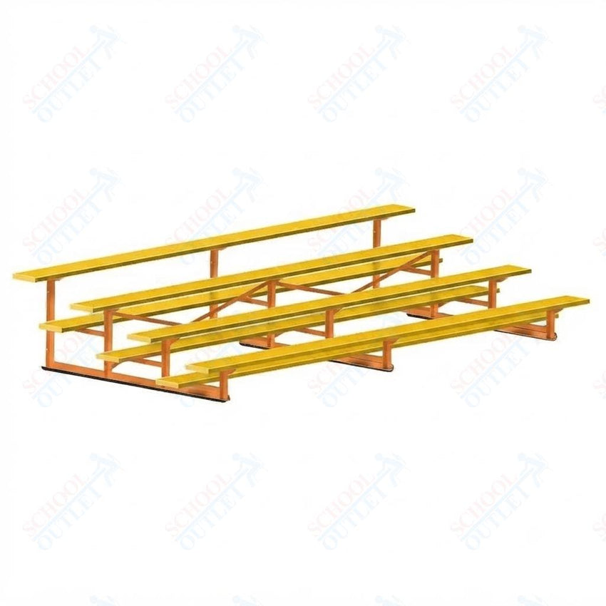 Jaypro Sports Bleacher - 4 Row - Single Foot Plank, Aluminum & Steel Bleachers, Powder Coated - 15' L (BLCH-4PC) - SchoolOutlet