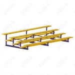 Jaypro Sports Bleacher - 4 Row - Single Foot Plank, Aluminum & Steel Bleachers, Powder Coated - 15' L (BLCH-4PC) - SchoolOutlet
