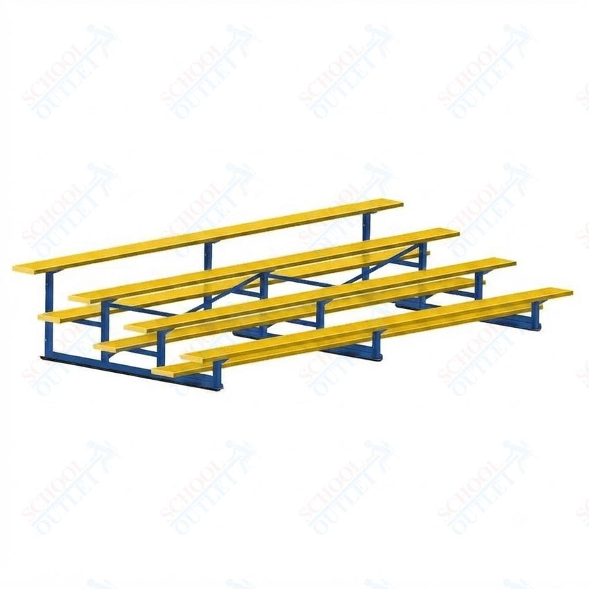 Jaypro Sports Bleacher - 4 Row - Single Foot Plank, Aluminum & Steel Bleachers, Powder Coated - 15' L (BLCH-4PC) - SchoolOutlet