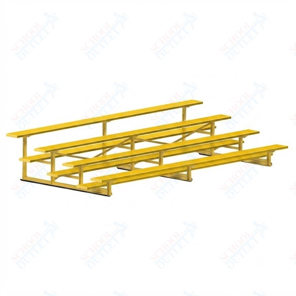 Jaypro Sports Bleacher - 4 Row - Single Foot Plank, Aluminum & Steel Bleachers, Powder Coated - 15' L (BLCH-4PC) - SchoolOutlet