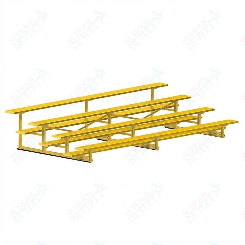 Jaypro Sports Bleacher - 4 Row - Single Foot Plank, Aluminum & Steel Bleachers, Powder Coated - 15' L (BLCH-4PC) - SchoolOutlet