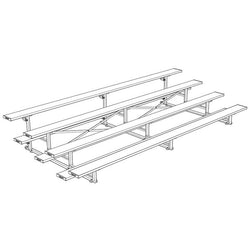 Jaypro Sports Bleacher - 4 Row - Tip & Roll, Single Foot Plank - 15' L (BLCH-4TRG)