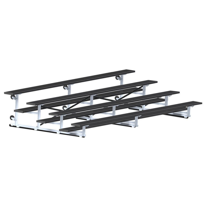 Jaypro Sports Bleacher - 4 Row - Tip & Roll, Single Foot Plank, Powder Coated - 15' L (BLCH-4TRGPC) - SchoolOutlet