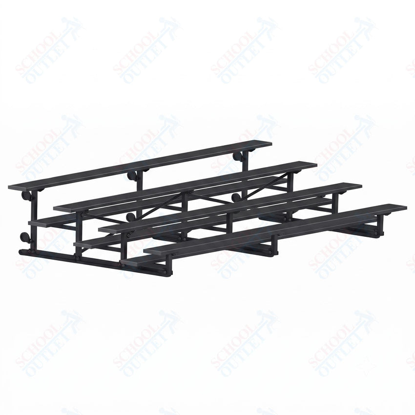 Jaypro Sports Bleacher - 4 Row - Tip & Roll, Single Foot Plank, Powder Coated - 15' L (BLCH-4TRGPC) - SchoolOutlet