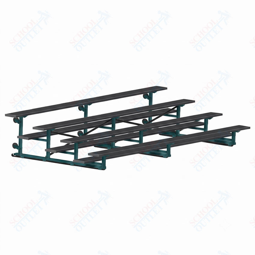 Jaypro Sports Bleacher - 4 Row - Tip & Roll, Single Foot Plank, Powder Coated - 15' L (BLCH-4TRGPC) - SchoolOutlet