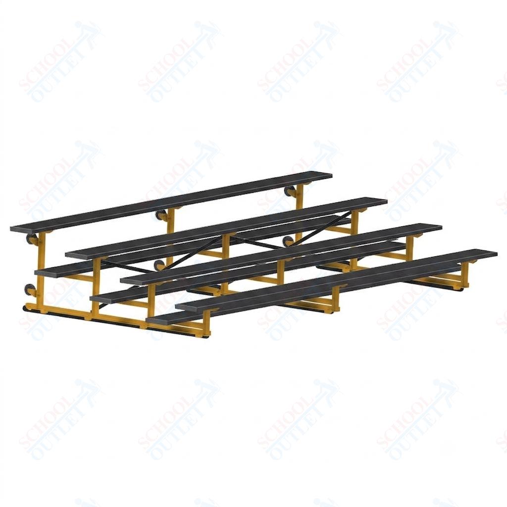 Jaypro Sports Bleacher - 4 Row - Tip & Roll, Single Foot Plank, Powder Coated - 15' L (BLCH-4TRGPC) - SchoolOutlet