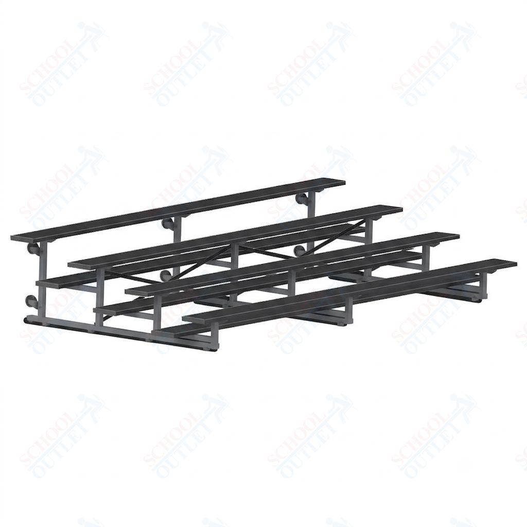 Jaypro Sports Bleacher - 4 Row - Tip & Roll, Single Foot Plank, Powder Coated - 15' L (BLCH-4TRGPC) - SchoolOutlet